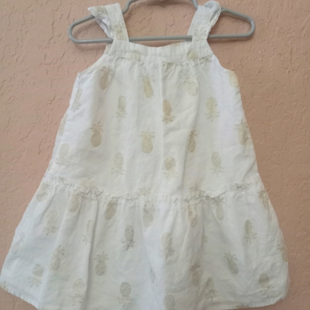 Gymboree White Pineapple Metallic dress